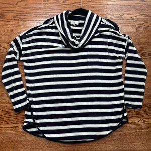 Lou & Grey navy stripe cowl neck